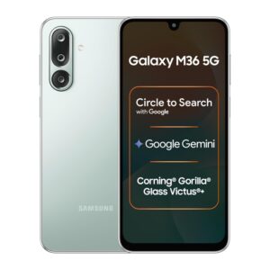 Samsung Galaxy M36 official design in Blue and Black color variants