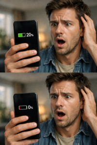 phone battery percentage drops suddenly from 20 to 0